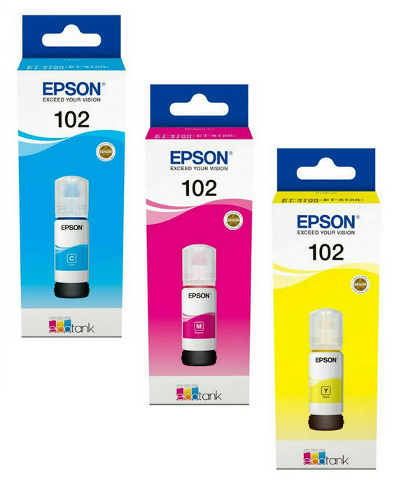 Genuine Epson 102, Multipack EcoTank ink Bottle T03R2, T03R3, T03R4, T03R5