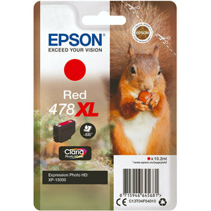 Genuine Epson 478XL, Squirrel Photo HD Red Ink Cartridge T04F5, C13T04F54010