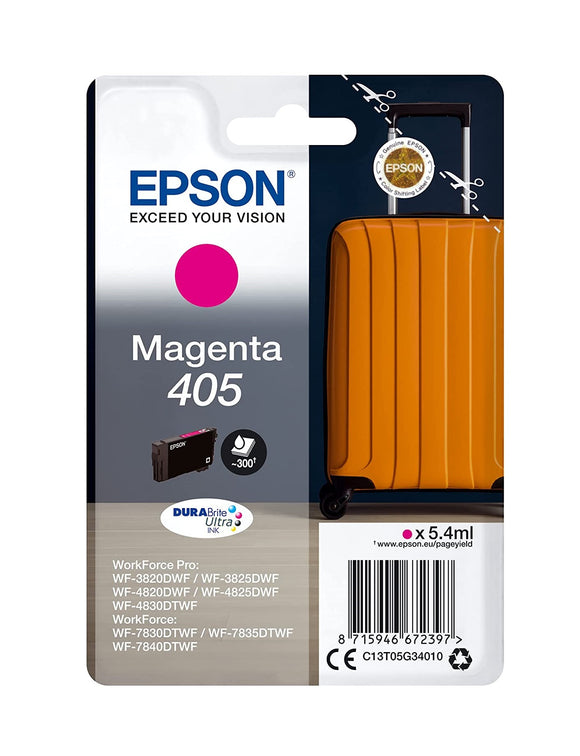 Genuine Epson 405, Suitcase Magenta Ink Cartridge, T05G3, C13T05G34010
