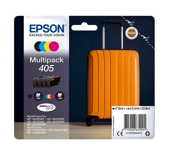Genuine Epson 405, Suitcase Multipack Ink Cartridges, T05G6, C13T05G64010