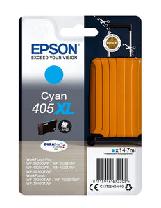 Genuine Epson 405XL, Suitcase Cyan Ink Cartridge, T05H2, C13T05H24010