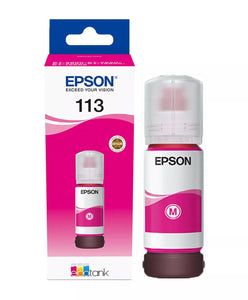 Genuine Epson 113, Magenta DuraBrite EcoTank Ink Bottle Cartridge, C13T06B340