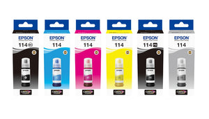 Genuine Epson 114, Multipack Ink Bottle, T07A1, T07B1, T07B2, T07B3, T07B4, T0B5
