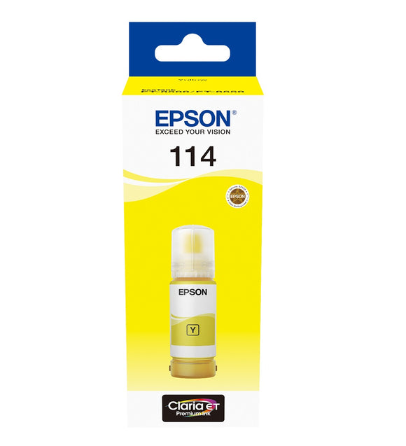 Genuine Epson 114 EcoTank Yellow ink bottle, T07B4, C13T07B440, 70ml