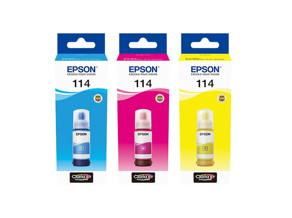 Genuine Epson 114, Multipack Ink Bottle, T07B2, T07B3, T07B4