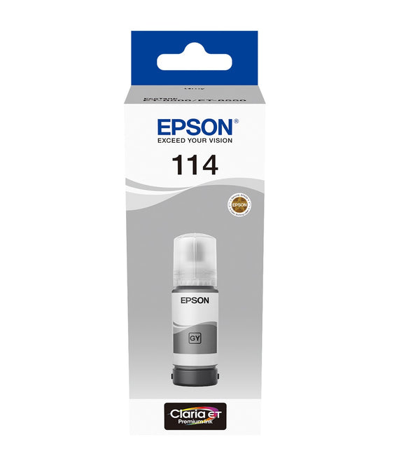 Genuine Epson 114 EcoTank Grey ink bottle, T07B5, C13T07B540, 70ml