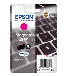Genuine Epson 407, Keyboard L Magenta Ink Cartridge, T07U3, C13T07U340