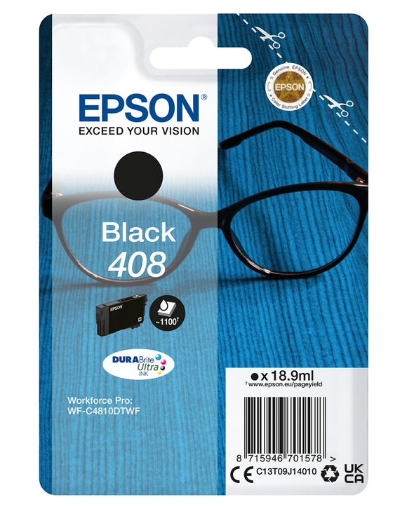 Genuine Epson 408, Spectacles Black Ink Cartridge, T09J1, C13T09J14010
