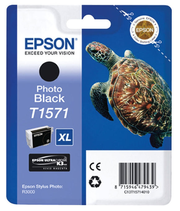 Genuine Epson T1571, Photo Black Ink Cartridge, T157140