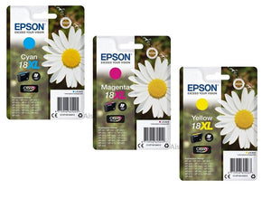 Genuine Epson 18XL, Daisy Claria Home Ink Cartridges, T1812, T1813, T1814