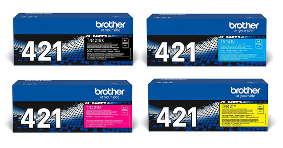 Genuine Brother Value Pack 4 Colour Toner Cartridges, TN-421CMYK