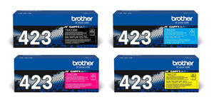 Genuine Brother Value Pack 4 Colour High Capacity Toner Cartridges, TN-423CMYK
