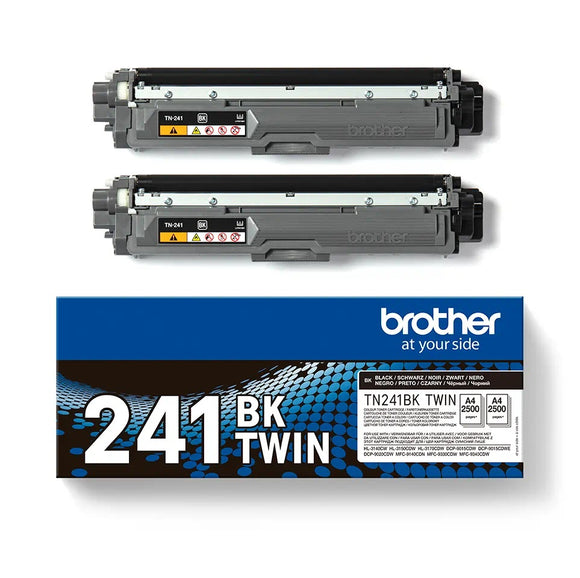 Genuine Brother TN-241, Twin Black Toner Cartridges, TN241BKTWIN