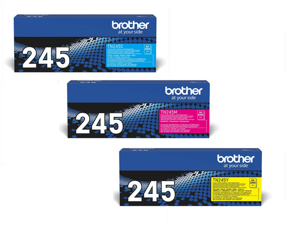 Genuine Brother TN245, Value Pack 3 Colour Toner Cartridges, TN-245CMY