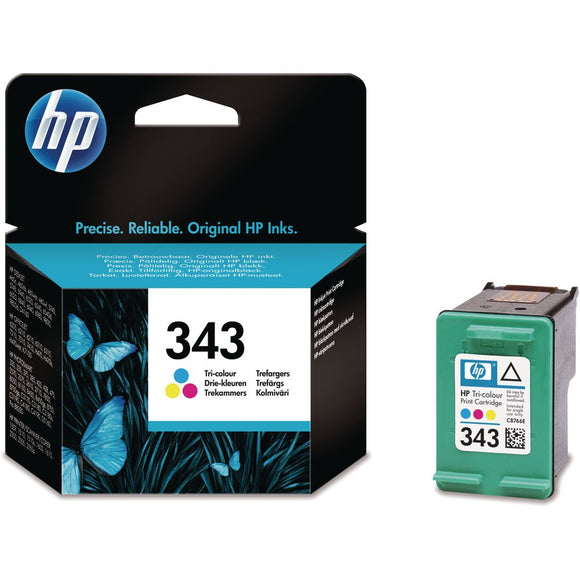 Genuine HP 343, Tri-Colour Ink Cartridge, C8766EE