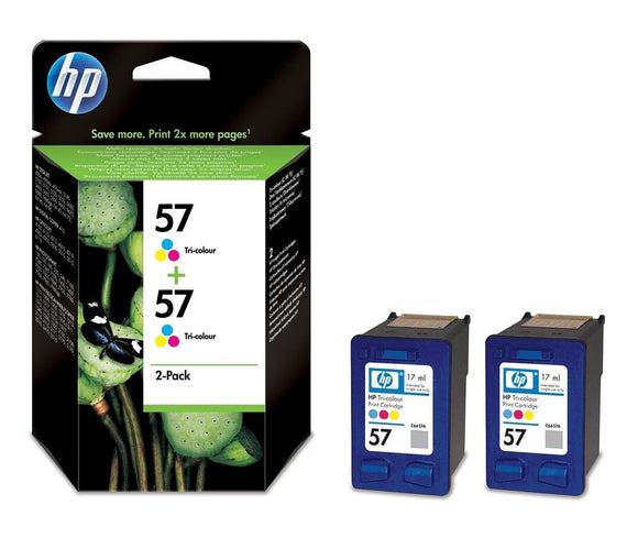 Genuine HP 57 Twin Tri-color Ink Cartridge, C6657AE, C9503AE