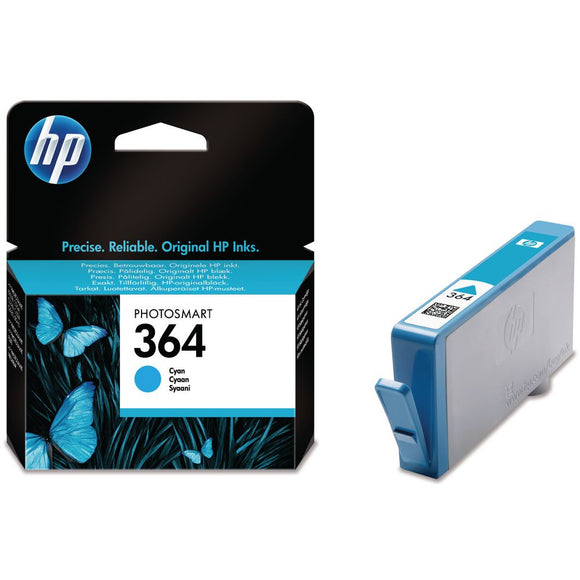 Genuine HP 364, Cyan Ink Cartridge, CB318, CB318EE