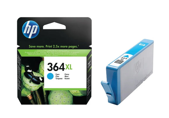 Genuine HP 364XL, High Capacity Cyan Ink Cartridge, CB323, CB323EE