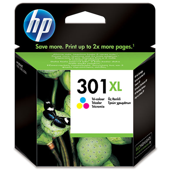 Genuine HP 301XL, High Capacity Tri-Colour Ink Cartridge, CH564EE