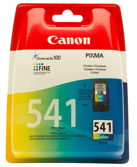 Genuine Canon CL541, Colour Ink Cartridges, CL-541, 5227B005AA
