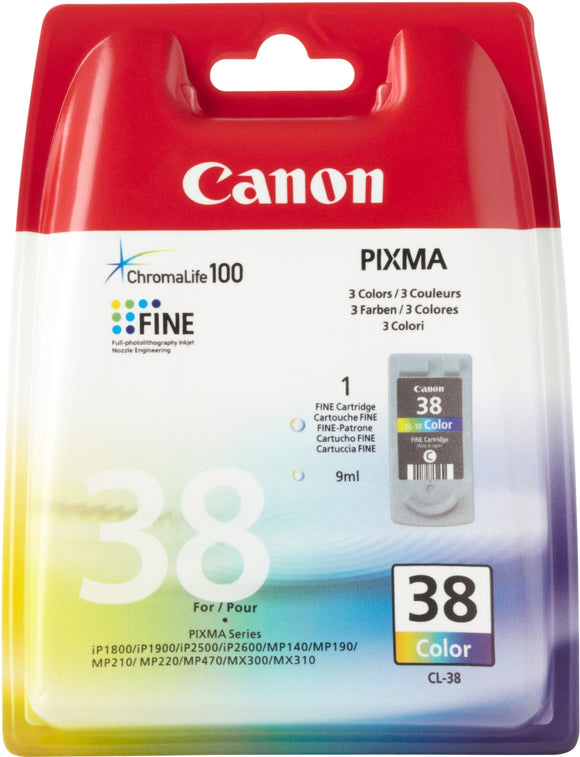 Genuine Canon 38, Colour Ink Cartridge, CL-38, 2146B001