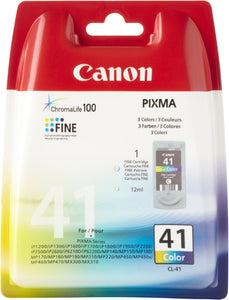 Genuine Canon CL41 Color Ink Jet Printer Cartridge, CL-41, 0617B001