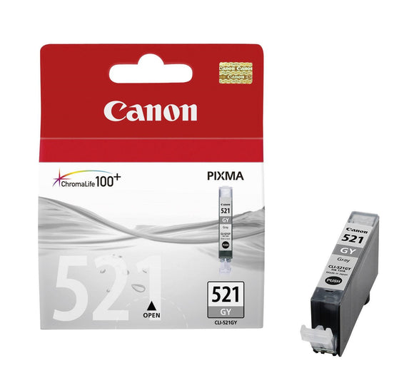 Genuine Canon 521GY, Grey Ink Cartridge, CLI-521GY, 2937B001