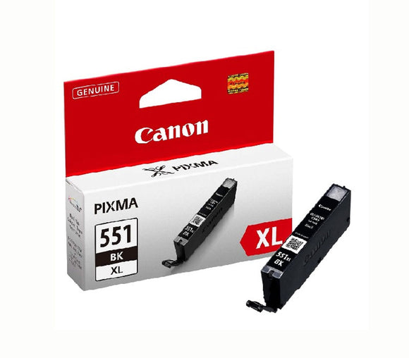 Genuine Canon CLI551XL, High Capacity Black Ink Cartridge, CLI-551BKXL, 6443B001