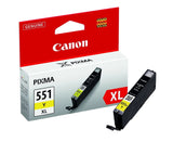 Genuine Canon CLI-551XL High Capacity Yellow Ink Cartridge, CLI-551YXL, 6446B001