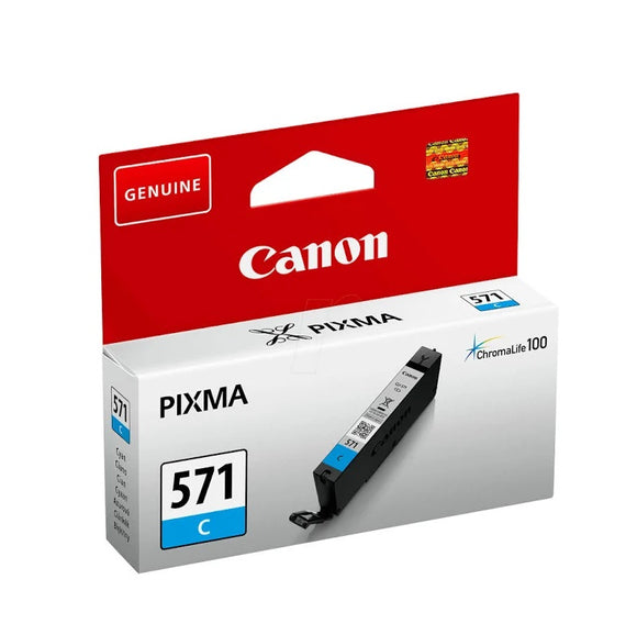 Canon 571C, Cyan Ink Cartridge, CLI-571C, 0386C001