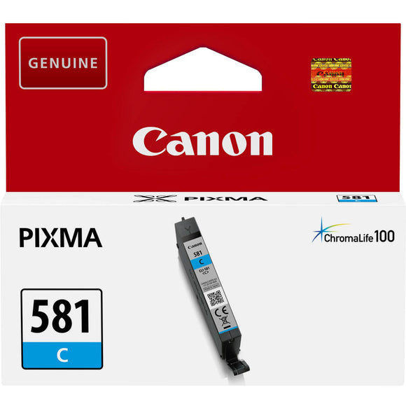 Genuine Canon 581, Cyan Ink Cartridge, CLI-581C, 2103C001