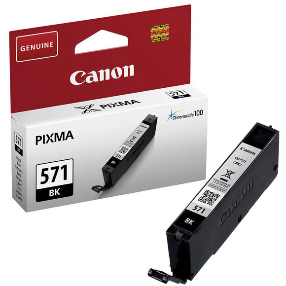 Genuine Canon CLI571BK, Black Ink Cartridge, CLI-571BK, 0385C001