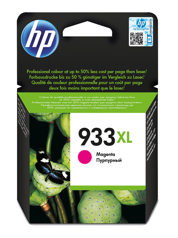 Genuine HP 933XL High Capacity Magenta Ink Cartridge, CN055AE