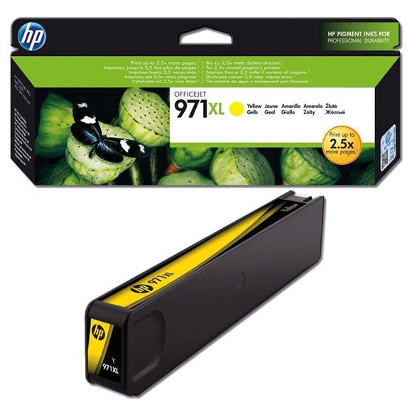 Genuine HP 971XL, Yellow High Capacity Ink Cartridge CN628AE