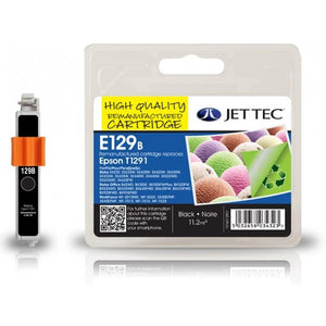 Jet Tec E129B, Remanufactured Black Ink Cartridge, Replaces For Epson T1291