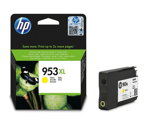 Genuine HP 953XL, High Capacity Yellow Ink Cartridge, F6U18AE