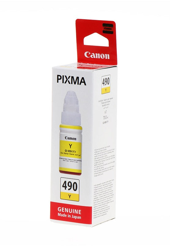 Genuine Canon GI490Y, Yellow Ink Bottle Cartridge, GI-490Y, 0666C001