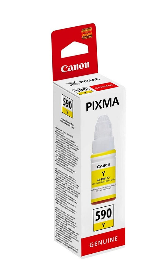 Genuine Canon 590Y, Yellow Ink Bottle Cartridge, GI-590Y, 1606C001