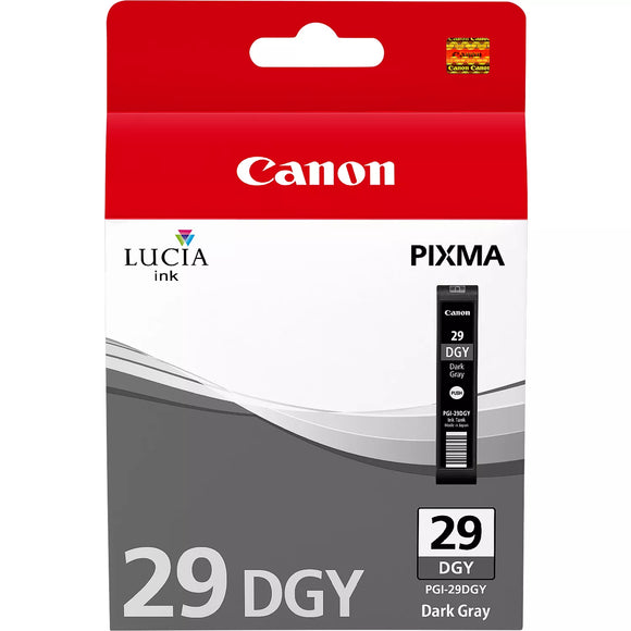 Genuine Canon PGI29DGY Dark Grey Ink Cartridge, PGI-29DGY, 4870B001
