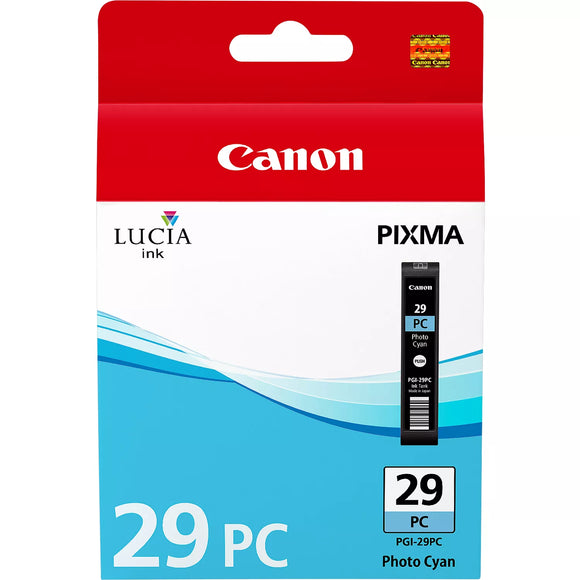 Genuine Canon PGI29PC Photo Cyan Ink Cartridge, PGI-29PC, 4876B001