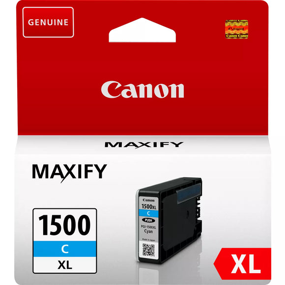 Genuine Canon PGI-1500XL, High Capacity Cyan Ink Cartridge PGI-1500XLC, 9193B001