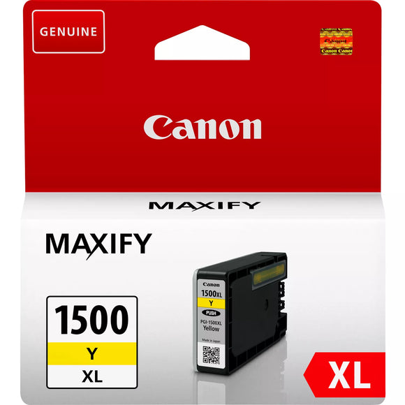 Genuine Canon PGI-1500XL, High Capacity Yellow Ink Cartridge PGI-1500XLY, 9195B001