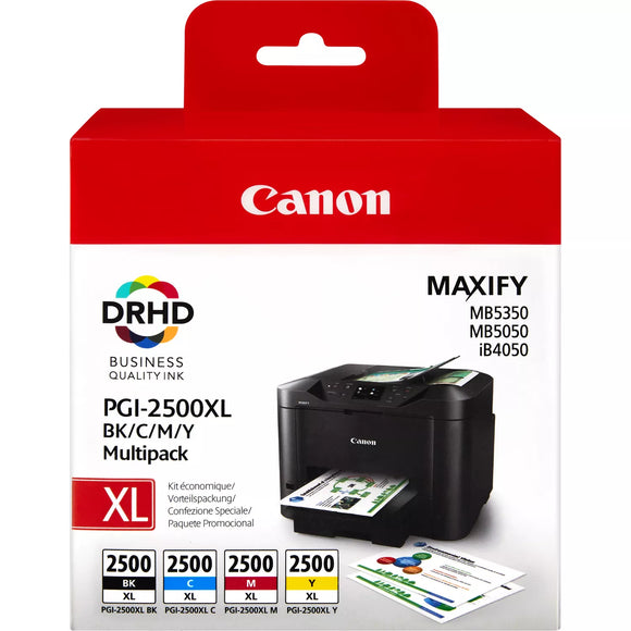 Canon PGI-2500XL, 4 Colour Multipack Ink Cartridge, PGI-2500XL B/C/M/Y, 9254B004