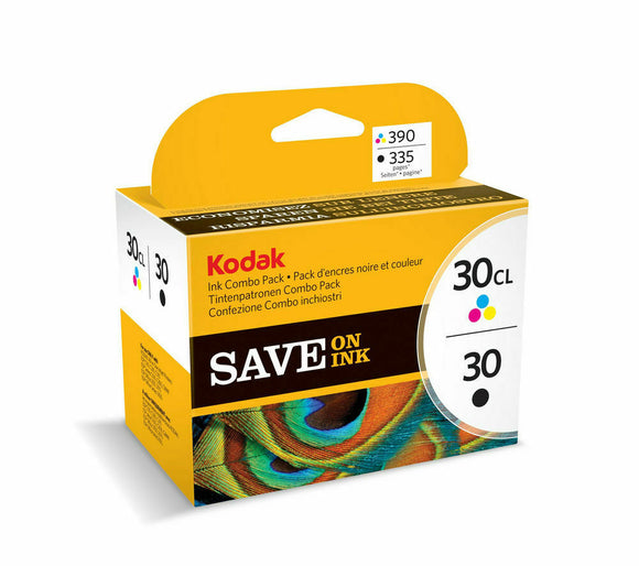 Genuine Kodak Multipack 30B Black + 30C Colour Ink Cartridges, 3952330, 8898033