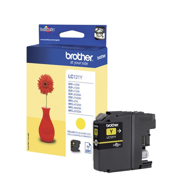 Genuine Brother LC121Y Yellow Ink jet Printer Cartridge LC121Y
