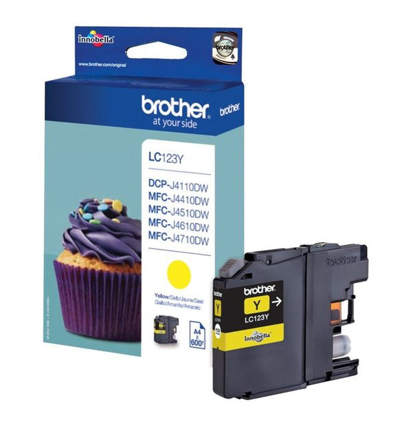 Genuine Brother LC123Y, Yellow Ink Cartridge, LC-123Y