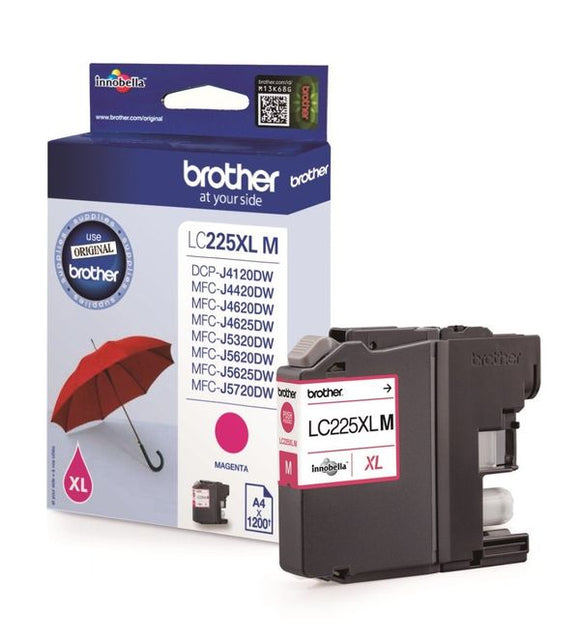 Genuine Brother LC225XLM, High Capacity Magenta Ink Cartridge, LC-225XLM