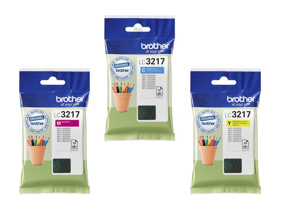 Genuine Brother LC3217, Ink Cartridges, LC3217C, LC3217M, LC3217Y