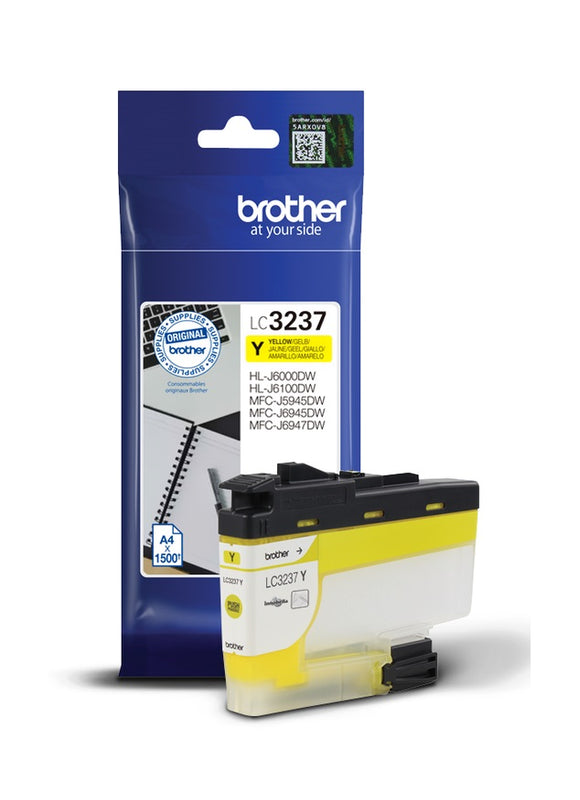 Genuine Brother Yellow Ink jet Printer Cartridge, LC3237Y, LC-3237Y
