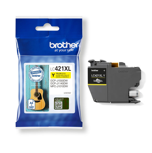 Genuine Brother LC421XLY, High Capacity Yellow Ink Cartridge, LC-421XLY